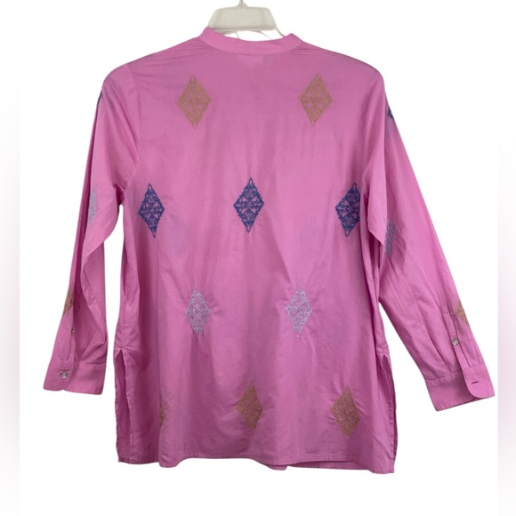 NWT- J. Jill Camellia cotton button up blouse. Size medium petite. - Picture 6 of 10